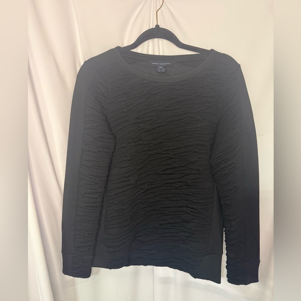 French Connection Black Textured Top
